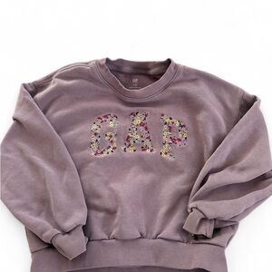 GAP Lavender Sweatshirt with Floral Logo